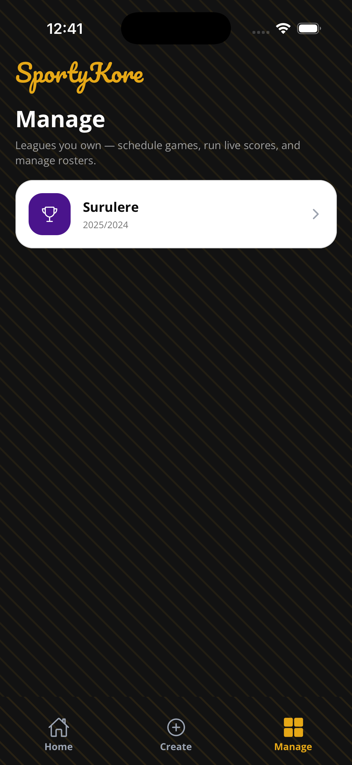 SportyKore league management