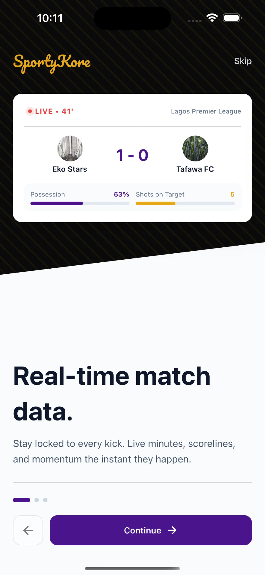 SportyKore onboarding
